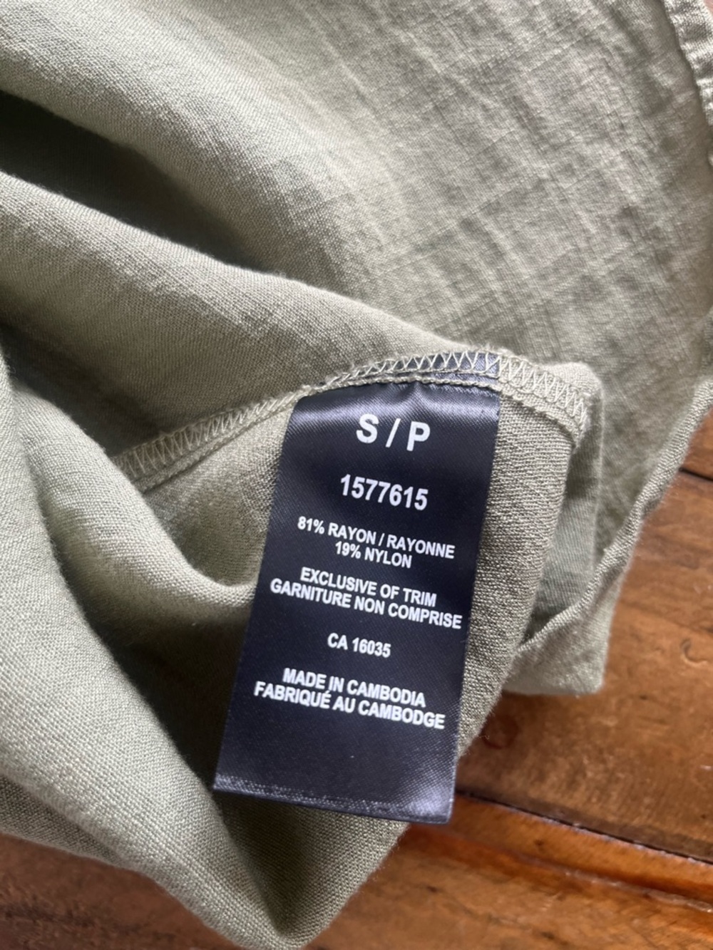 Rachel Roy Sage Green Short Sleeve Split-Neck Tunic Natural Vibe US S - Picture 12 of 13